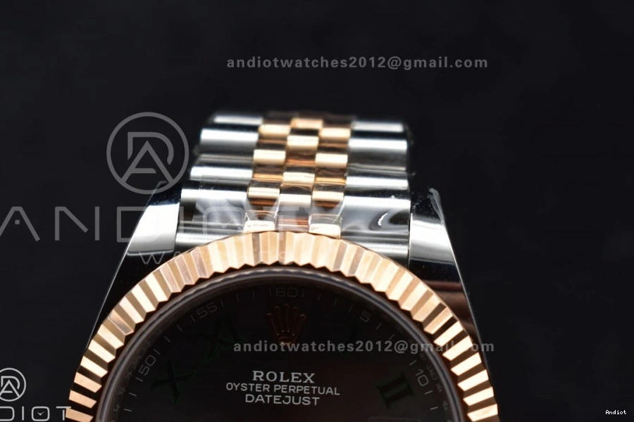Roman 126333 DateJust 41 ARF Gray Best Dial SS 904L Weight) 1:1 RG Green SS Jubilee on Bracelet (Gain SH3235 Steel Edition RG 0501